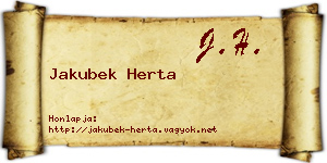 Jakubek Herta névjegykártya
